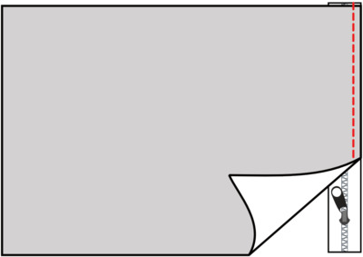 Sew first edge to zipper